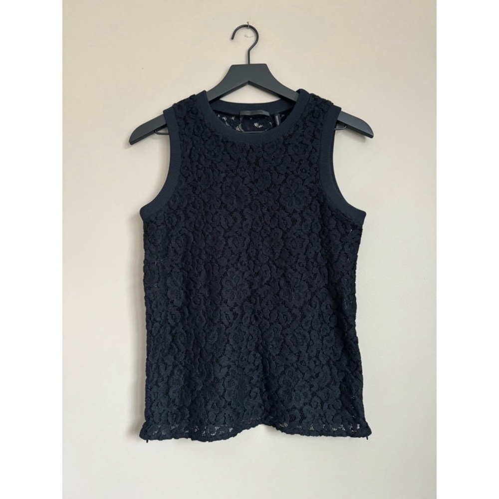 HELMUT LANG Sheer Lace Sleeveless Shell